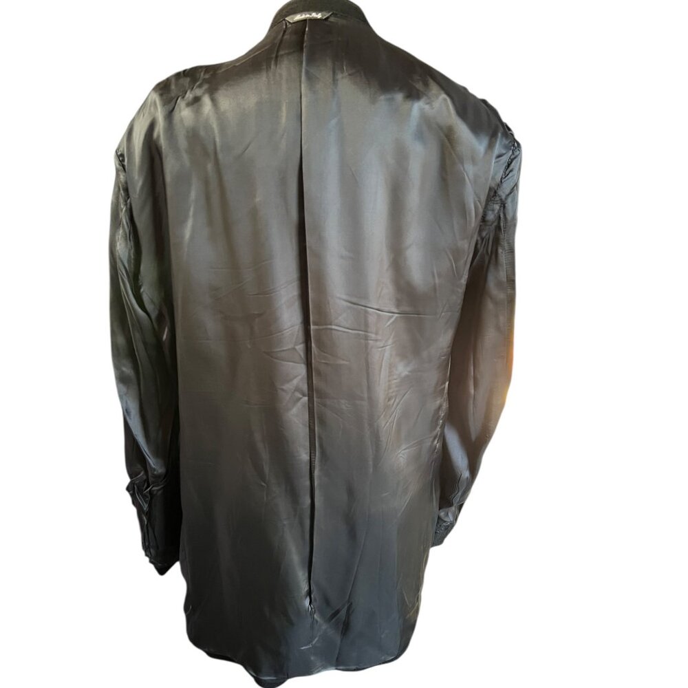 Hathaway Platinum Mens Size 44 Italian 100% Cashmere Black Suit Jacket 3-Button - Picture 13 of 15